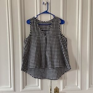 Shein Sleeveless Gingham Cotton Blouse Sz XL